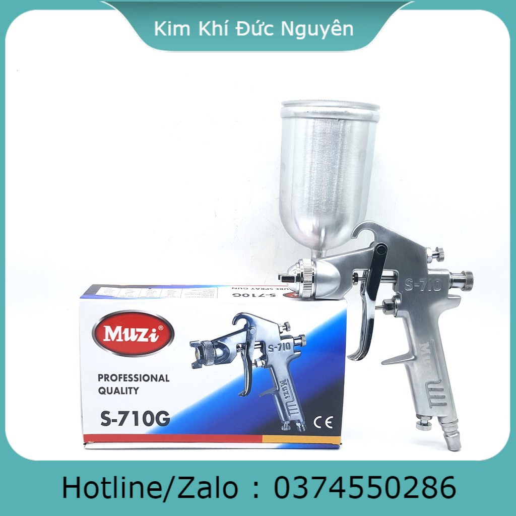 SÚNG PHUN SƠN MUZI S710- ĐẦU PHUN 1.3 kim khí đức nguyên