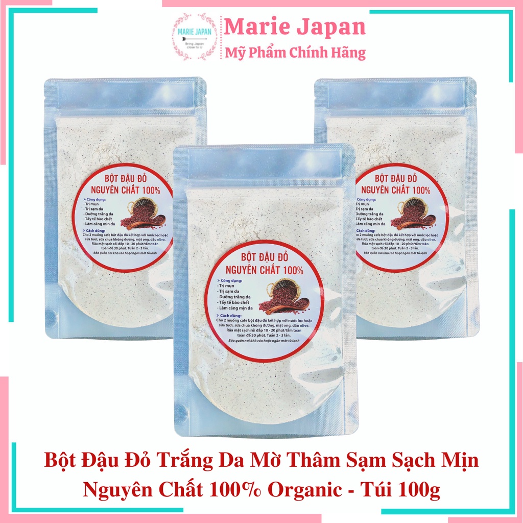 Bột Đậu Đỏ Trắng Da Mờ Thâm Sạm Sạch Mịn Nguyên Chất 100% Organic - Túi 100g | BigBuy360 - bigbuy360.vn