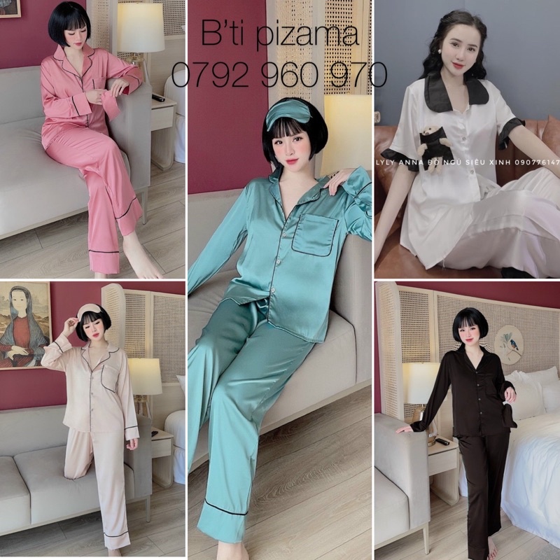 Bộ lụa pizama tiểu thư