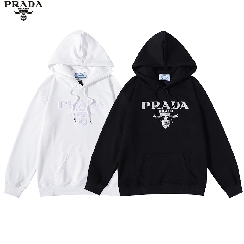 Áo Hoodie Tay Dài Vải Cotton In Chữ Prad-A Kiểu Cổ Điển Thời Trang Cho Các Cặp Đôi