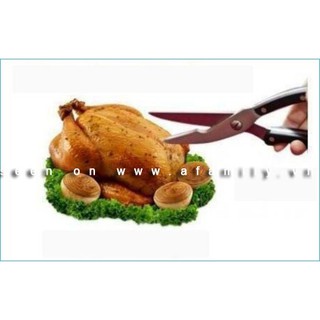 Kéo cắt thịt gà cán gỗ đa năng