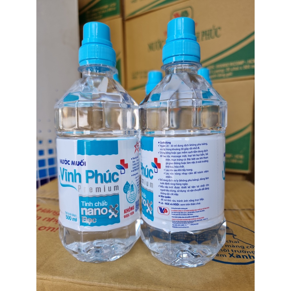 Nước muối Vĩnh Phúc Premium Tinh chất Nano Bạc - Tăng cường khả năng diệt khuẩn.