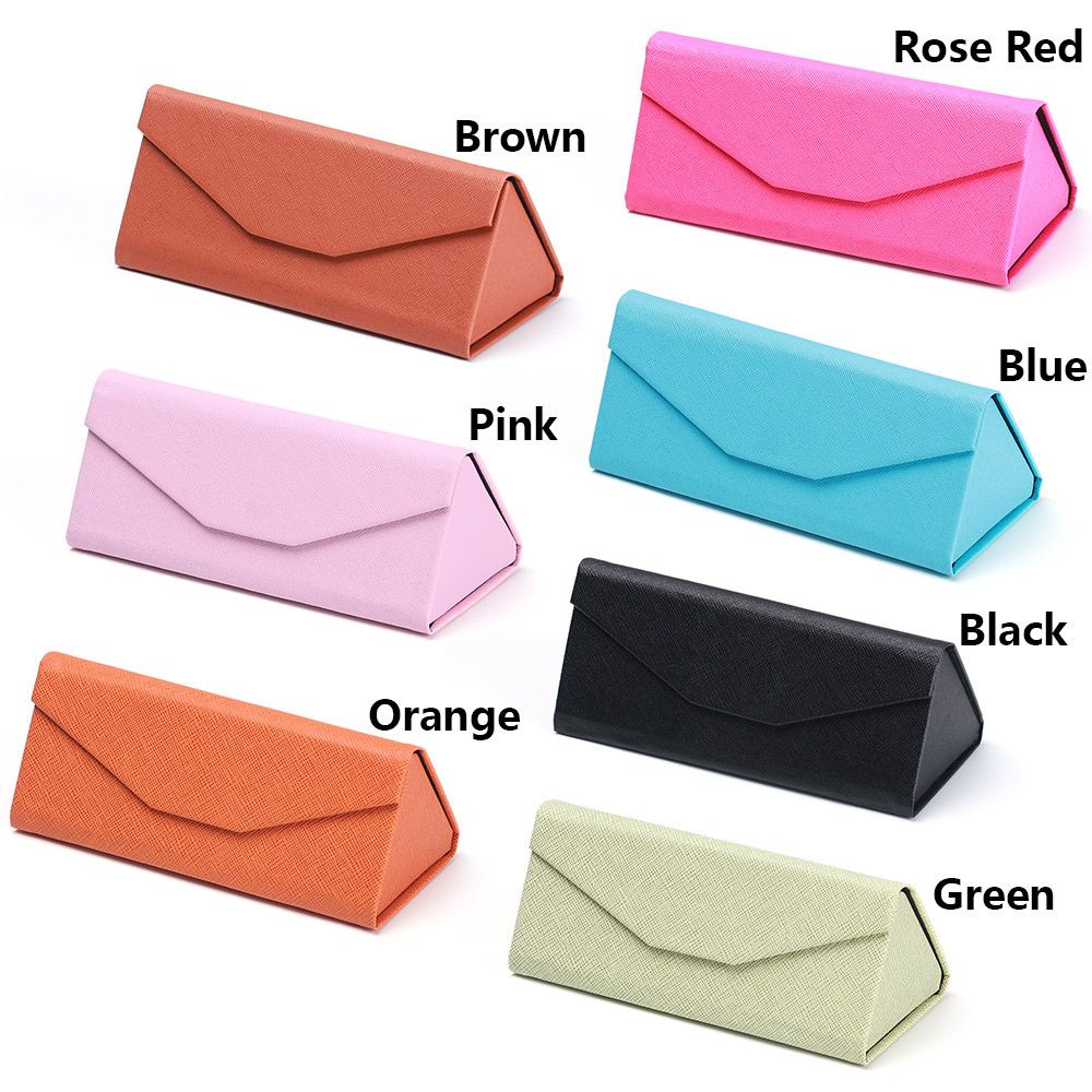 Bebetterm 1Pc Unisex Triangle Eyeglasses Case Portable Cross Pattern Waterproof Fashion Folding Accessories/Multicolor