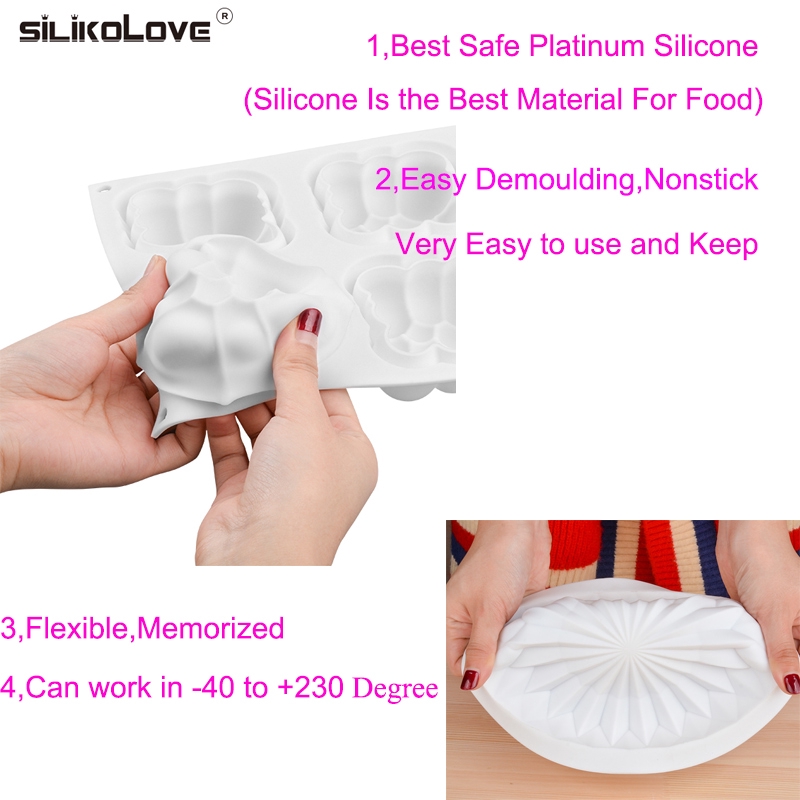 Khuôn Silicon Làm Bánh Tạo Hình Trái Tim 3d Sáng Tạo