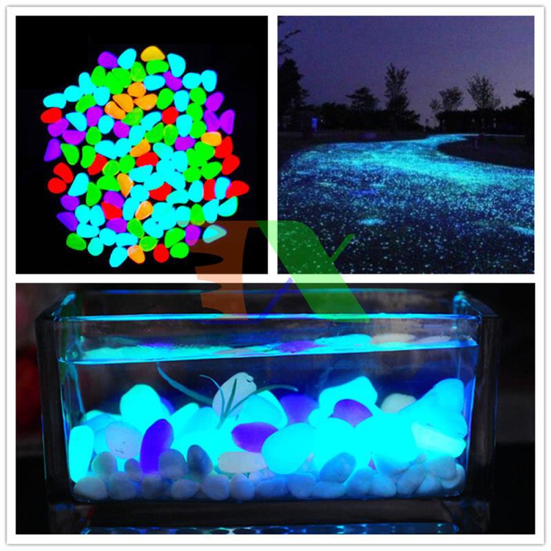 Bộ 100 viên sỏi phát sáng (sỏi dạ quang) chuyên dụng cho bể cá phát sáng trong đêm (Cam)