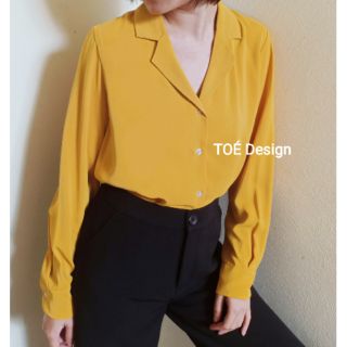 Áo sơ mi cổ vest màu Vàng, Hồng