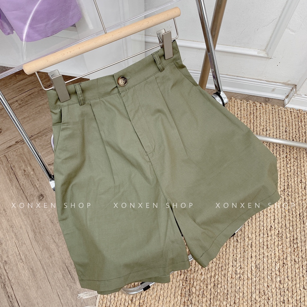QUẦN SHORT NỮ chất vải kaki mềm lưng thun sau co giãn túi xéo dễ thương XONXEN SHOP size S M L mã 906