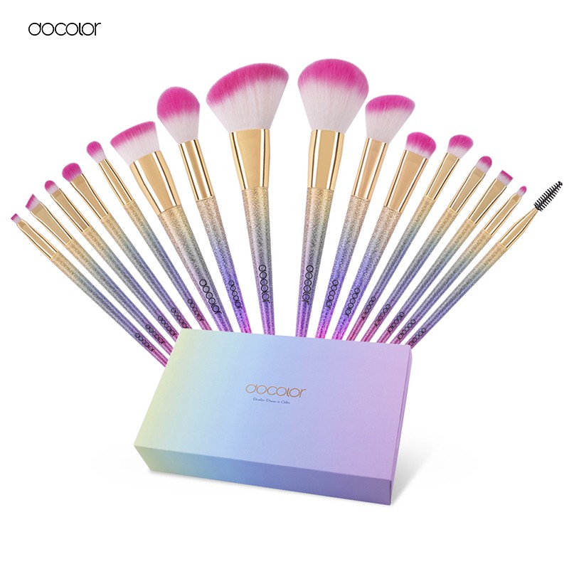 (HÀNG CHÍNH HÃNG) Bộ cọ cầu vồng 16 cây Docolor 16 Pieces Fantasy Makeup Brush Set