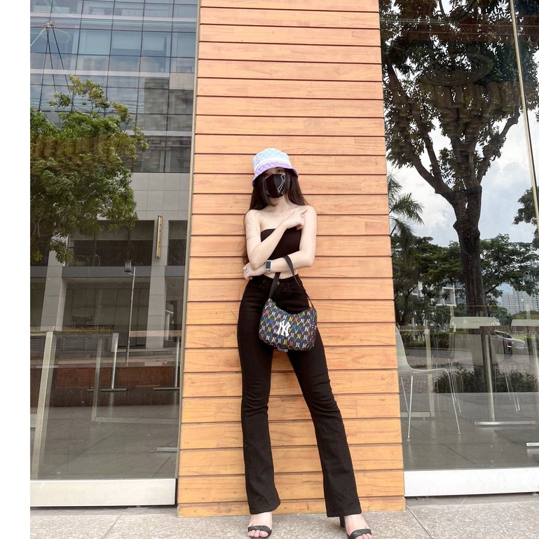 [FREESHIP] TÚI KẸP MLB MONOGRAM CHẤT VẢI POLYESTE HÀN QUỐC CAO CẤP, TÚI THỜI TRANG MÃ MLB2B80 MÀU ĐEN TRẮNG