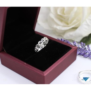 NHẪN BẠC TA CHỮ VẠN PHONG THUỶ - HÀNG DÀY ĐẸP PHỚT XI SÁNG