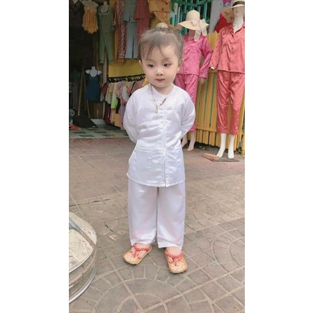Bộ bà ba trắng cho bé trai, bé gái