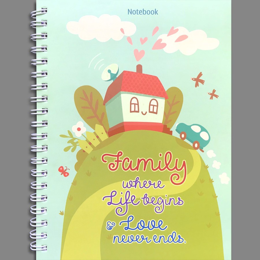 Sổ Tay/ Notebook: Gia Đình Thân Yêu - Family Where Life Begins And Love Never Ends ( Gáy Lò Xo)
