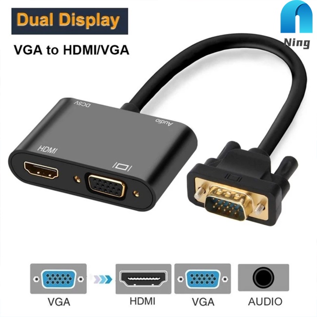 Bộ Chuyển Đổi vga 3 Trong 1 Sang HDMI vga + vga + Âm Thanh Chất Lượng Cao