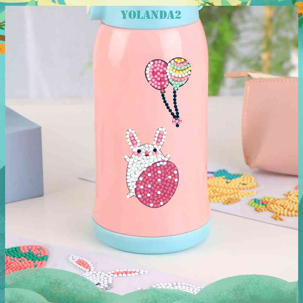 Set 8 Tranh Đính Đá DIY Hình Thỏ Hoạt Hình Đáng Yêu Dành Cho Trẻ Em