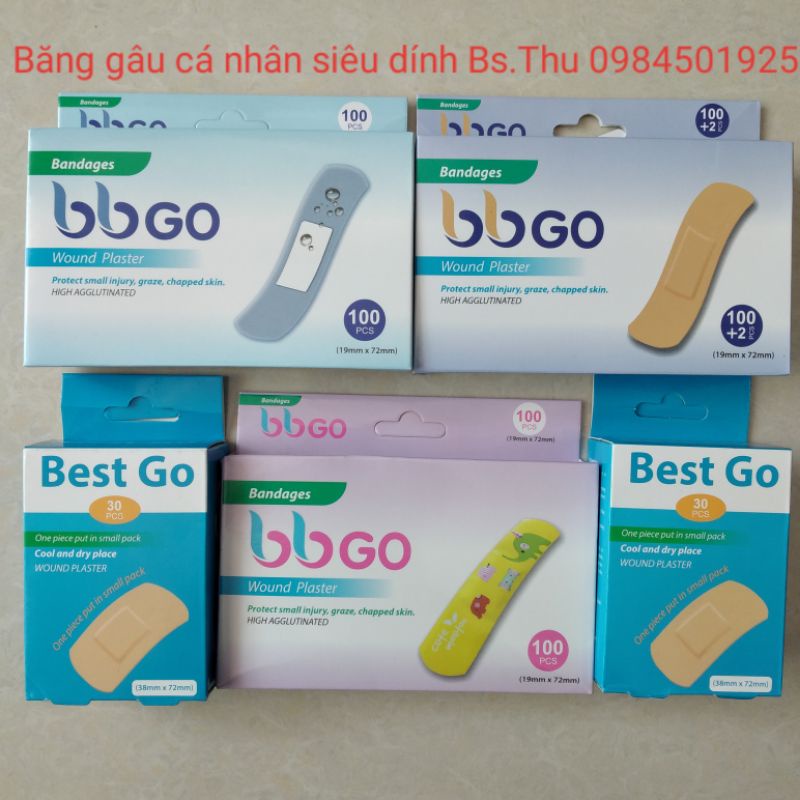 Băng gâu cá nhân siêu dính BBGO hộp 102 miếng Best Go