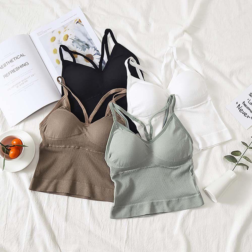 MOCHO Áo Hai Dây Có Mút Đệm Ngực Màu Sắc Đơn Giản Cho Nữ