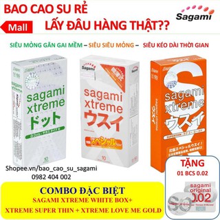 * COMBO SIÊU KHỦNG 3 hộp x 10 bcs siêu siêu mỏng + siêu mỏng gân gai mềm + Siêu mỏng ôm khít
