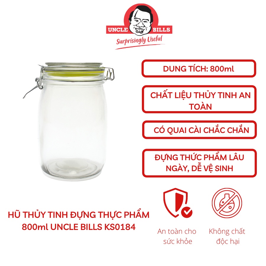 Hũ đựng thủy tinh Uncle Bills KS0184 800ml