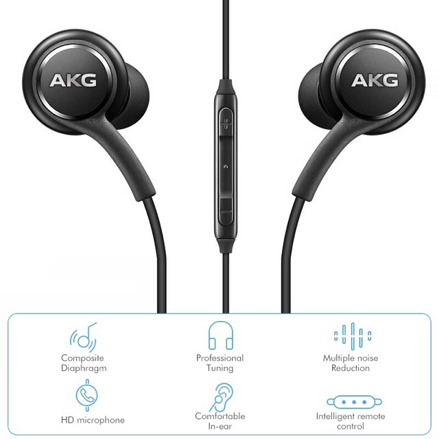 Original AKG Earphones 3.5mm Type C In-ear with Mic Wired Headset Samsung Earphone Music Audio Headset Earpiece For Note 10 Pro S8 S9 S10 S6 S7