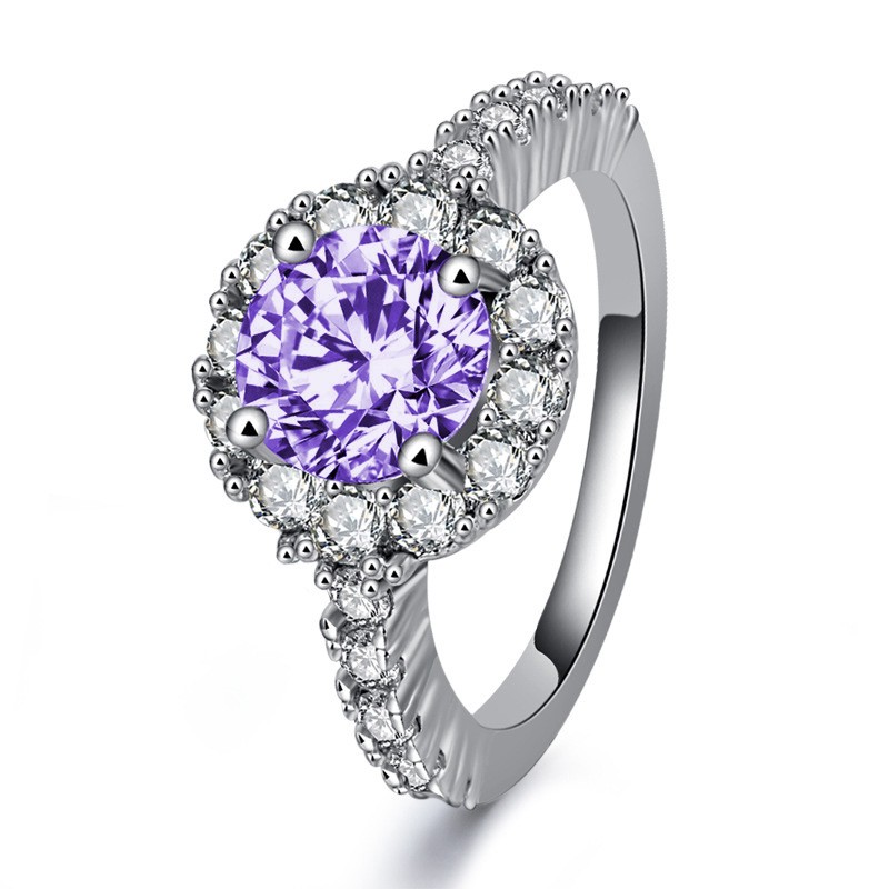 Nhẫn Đeo Tay Kim Loại Đính Đá Màu Thanh Lịch Cho Nữ