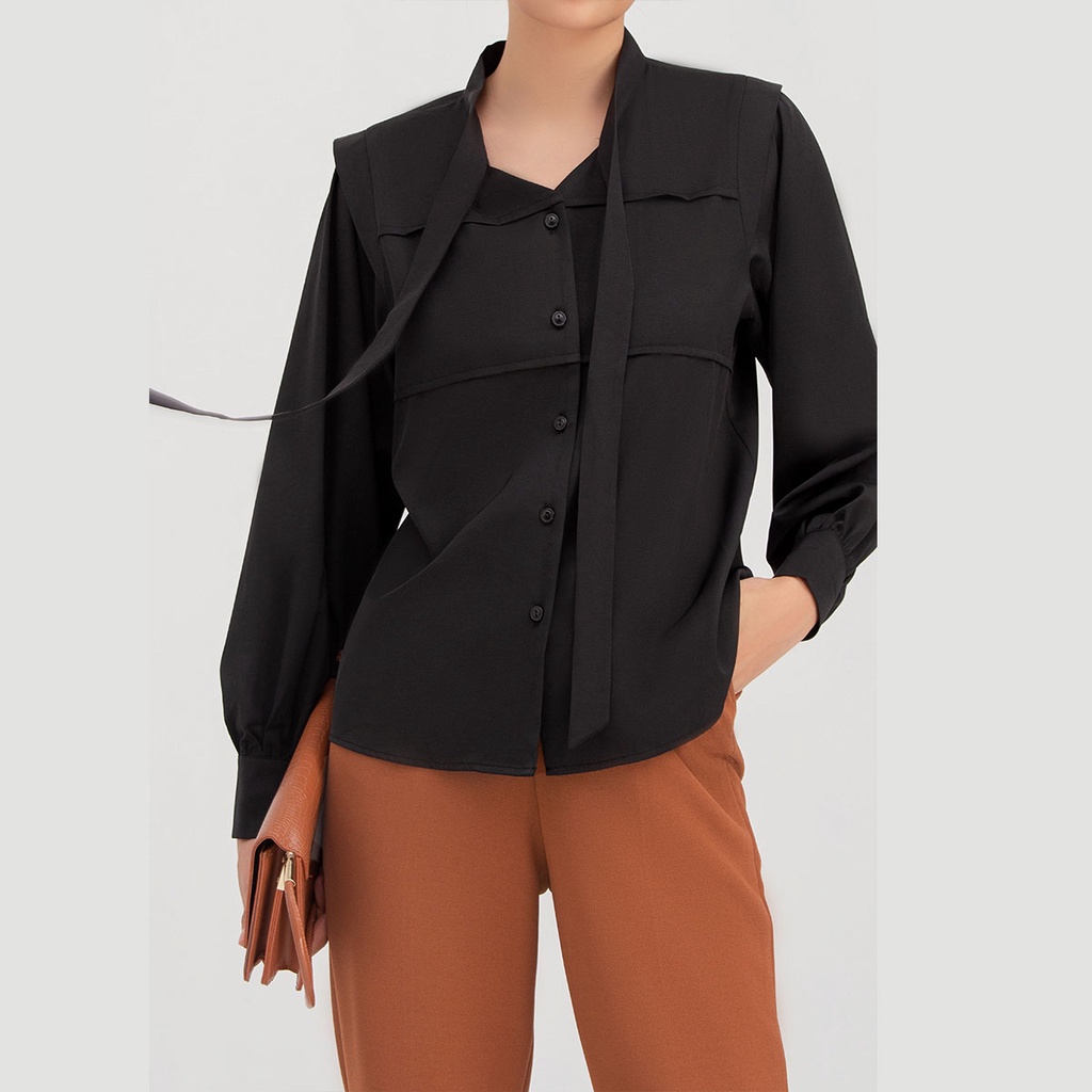 [Mã WABRGM11 giảm 10% đơn 250K] Áo sơ mi nữ viền lé, thanh lịch GUMAC AB753 | BigBuy360 - bigbuy360.vn