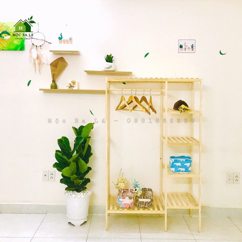 Kệ Double Hanger - Kệ Treo Quần Áo 2 Ngăn Đa Năng Gỗ Thông Cao Cấp
