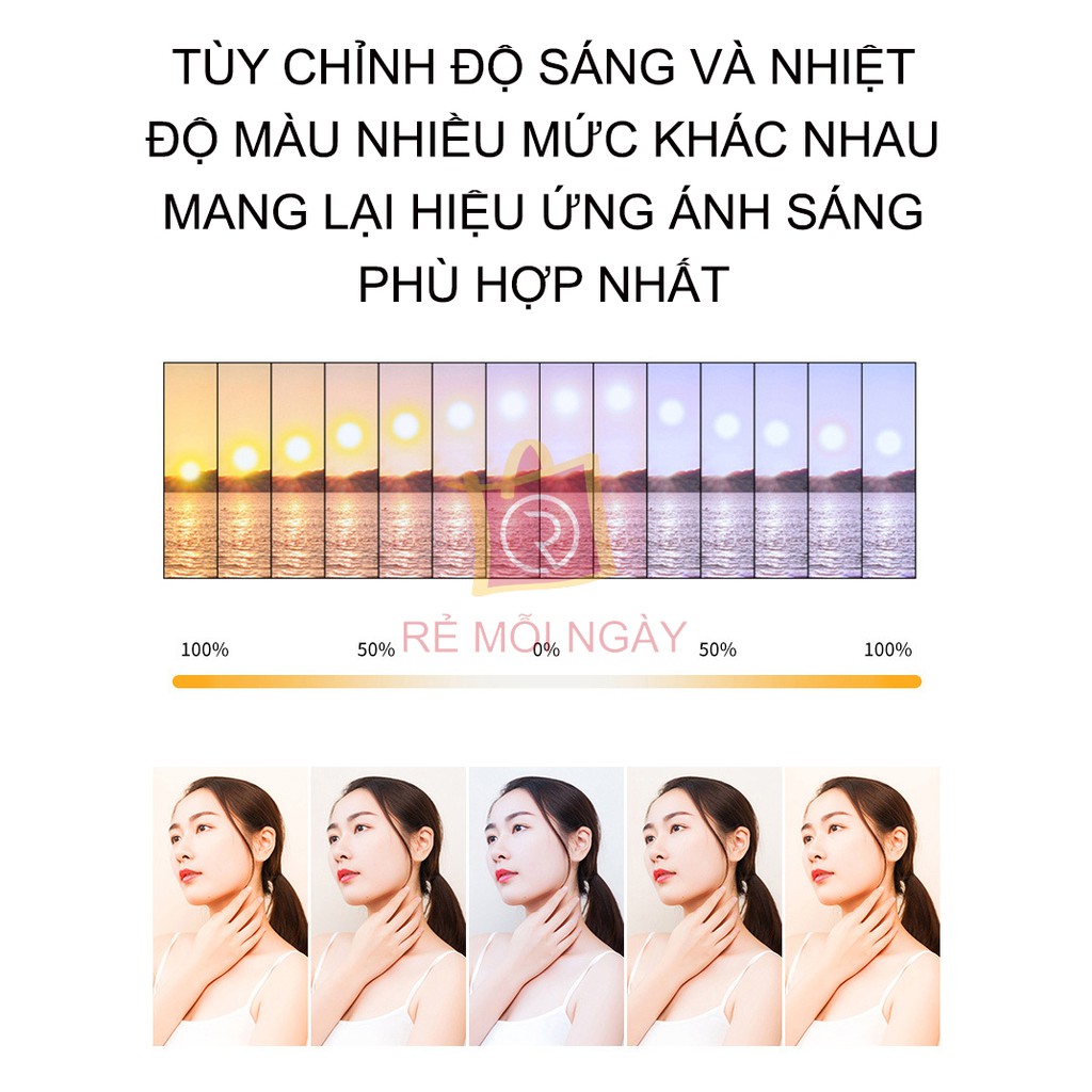 Đèn Livestream 45cm Bán Hàng, Phun Xăm, Nối Mi, Spa Size Lớn