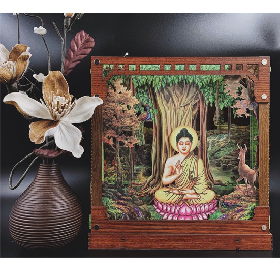 Hộp ánh sáng hình Đức Phật Thích Ca đang ngồi thiền - TAYTA