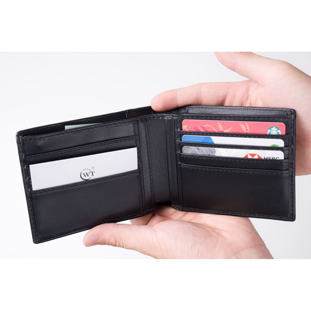 Ví Da Nam Da Dê Phối Da Bò Cao Cấp Màu Đen WT Leather 010098802