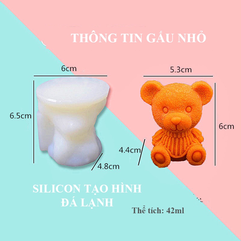 Khuôn silicon tạo hình gấu, chó con