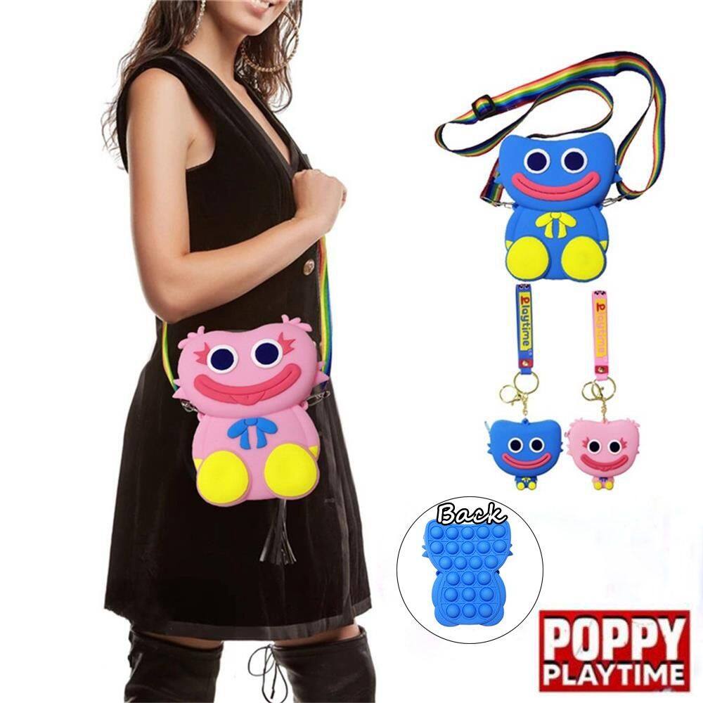 Fashion Poppy Playtime Pop It Fidget Kids Toy Huggy Wuggy Game Women's Coin Purse Wallet Shoulder Bag Silicone Doll