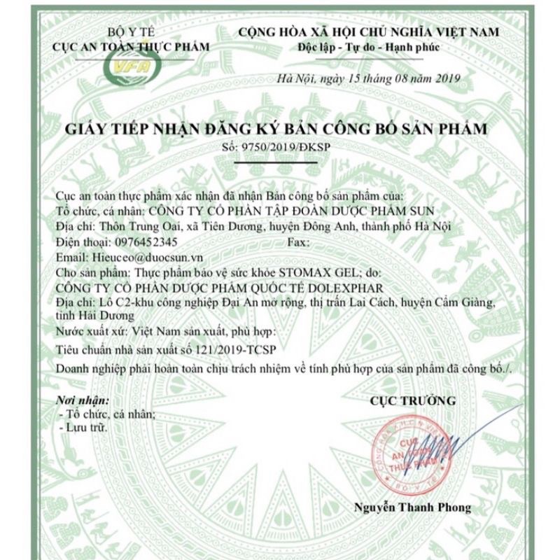Gel Dạ dày Stomax
