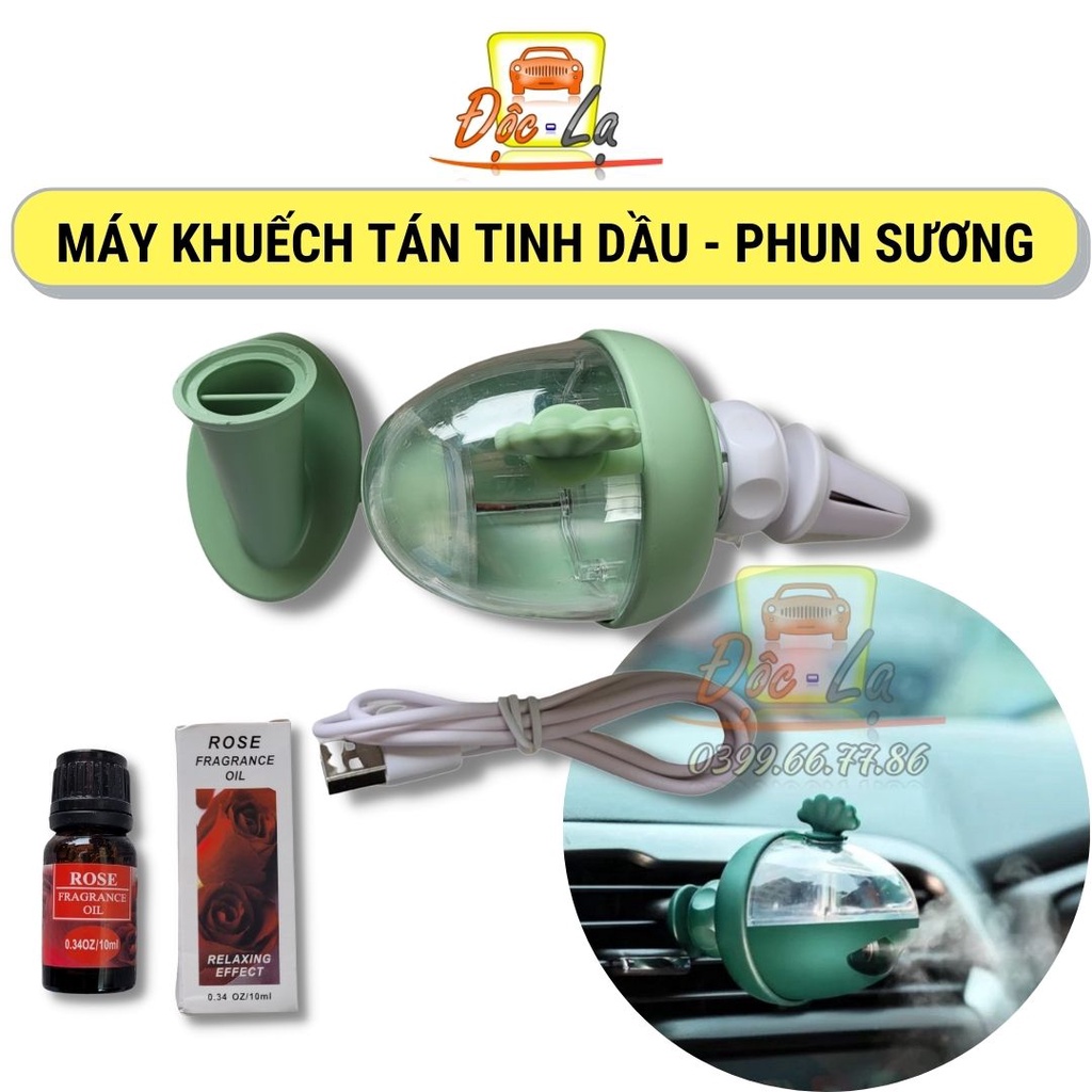 Máy Khuếch Tán Tinh Dầu Phun Sương Tạo Ẩm Máy Xông Tinh Dầu Trên Ôtô &amp; Cho Phòng Ngủ Thơm Mát 3 Màu