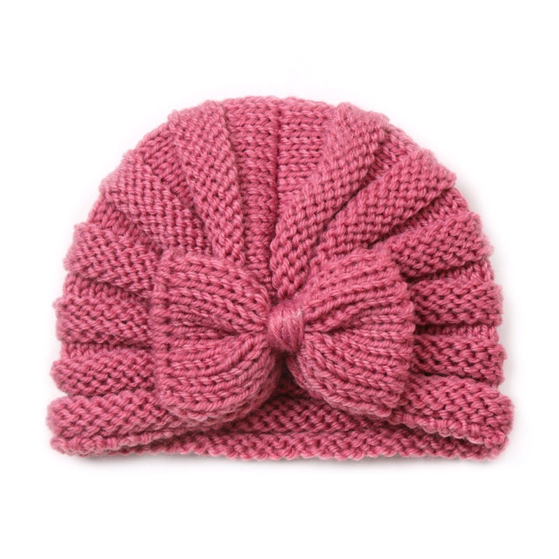 Mũ Beanie Mùa Đông Thắt Nút Cho Bé Gái Sơ Sinh 0-2 Tuổi