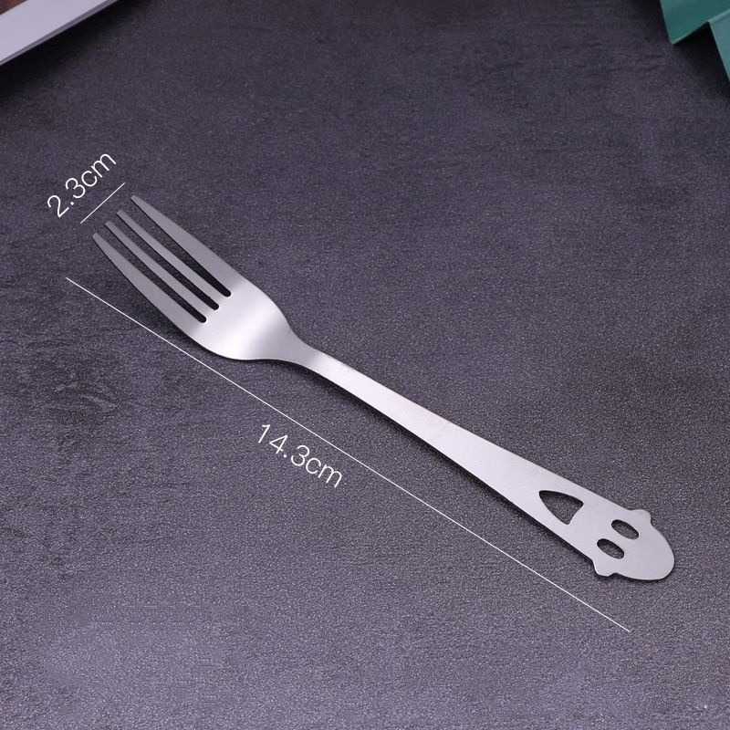 Dĩa hình mặt cười bằng Inox dùng ăn hoa quả trái cây bánh kem (14.3 cm* 2.3 cm)