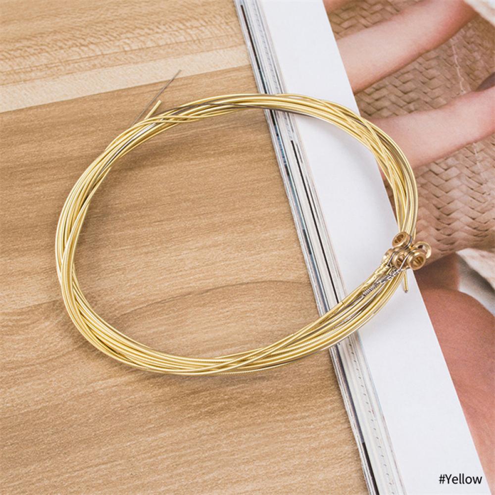 Bộ 6 Dây Đàn Bằng Đồng Thau Hình Lục Giác Màu Cầu Vồng Kích Thước E8X5 Chuyên Dụng Cho Đàn Guitar Acoustic