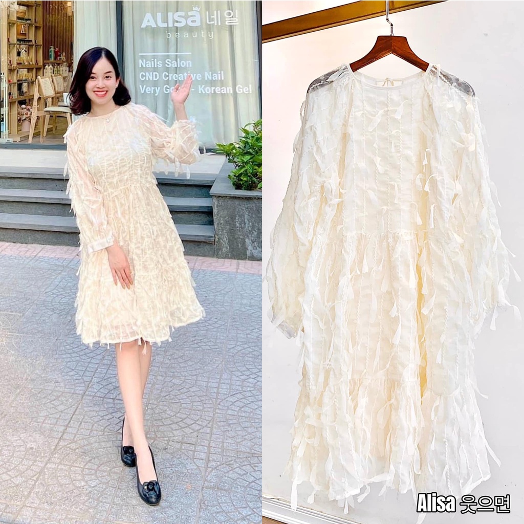 Váy kem tua rua - ALISA
