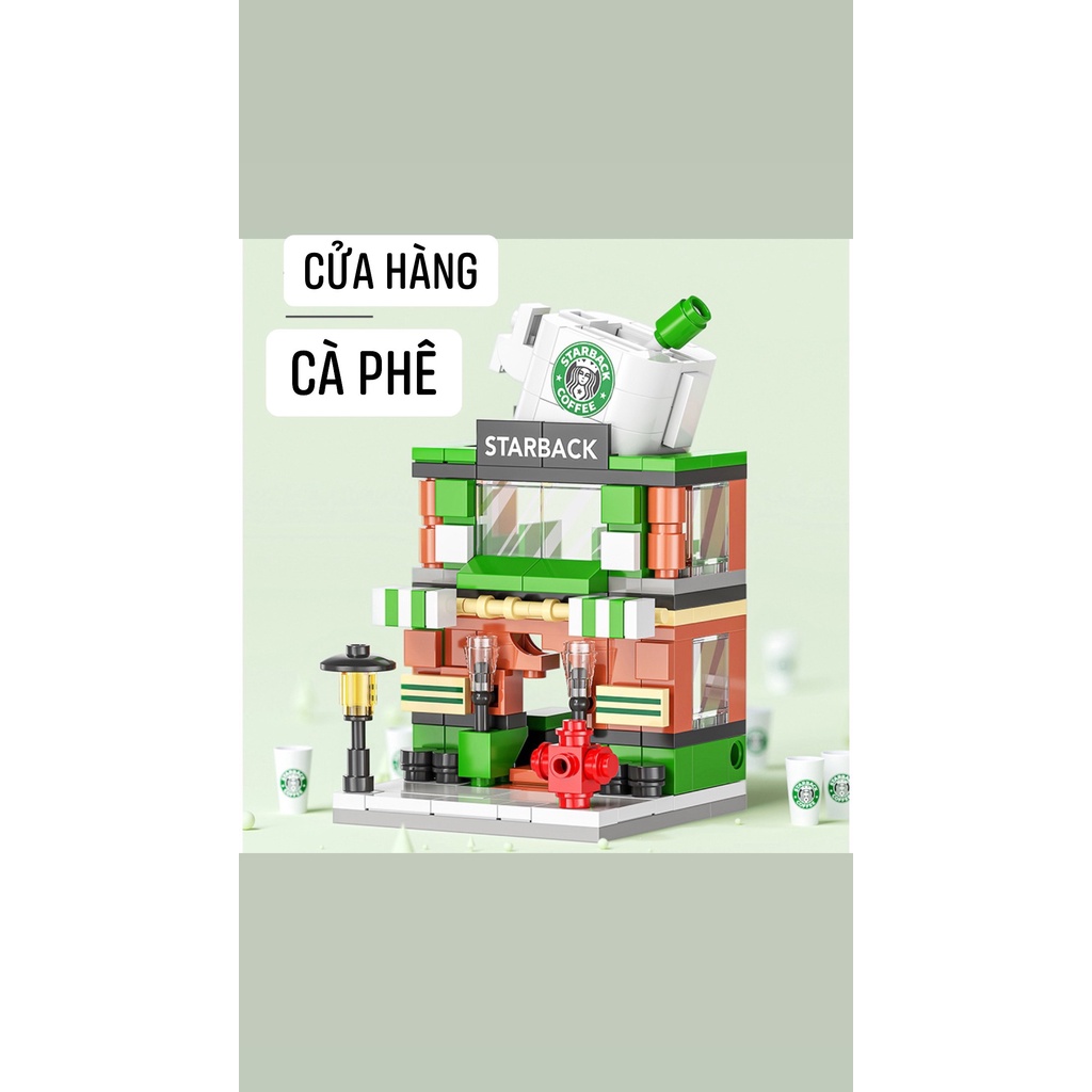 Đồ Chơi Lắp Ráp Lego Mô Hình Ngôi Nhà Cửa Hàng _Khối Xây Dựng_Mảnh Ghép Mini_An Toàn Cho Bé