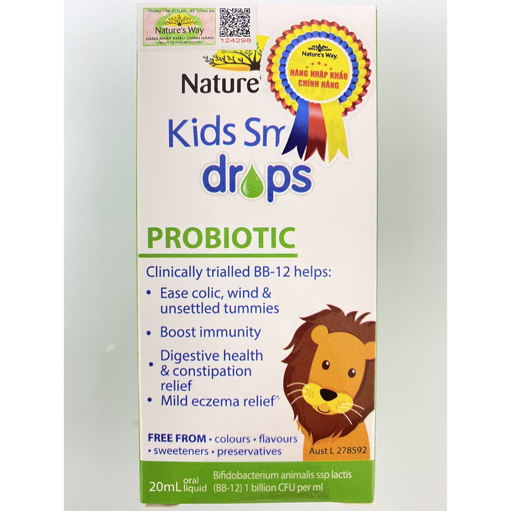 Nature's Way Kids Smart Drops Probiotic Men Vi Sinh Hiệu Quả Cho Bé - Chính hãng Úc