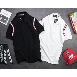 Áo thun ngắn tay có cổ nam - áo polo newlook basic trắng/đen