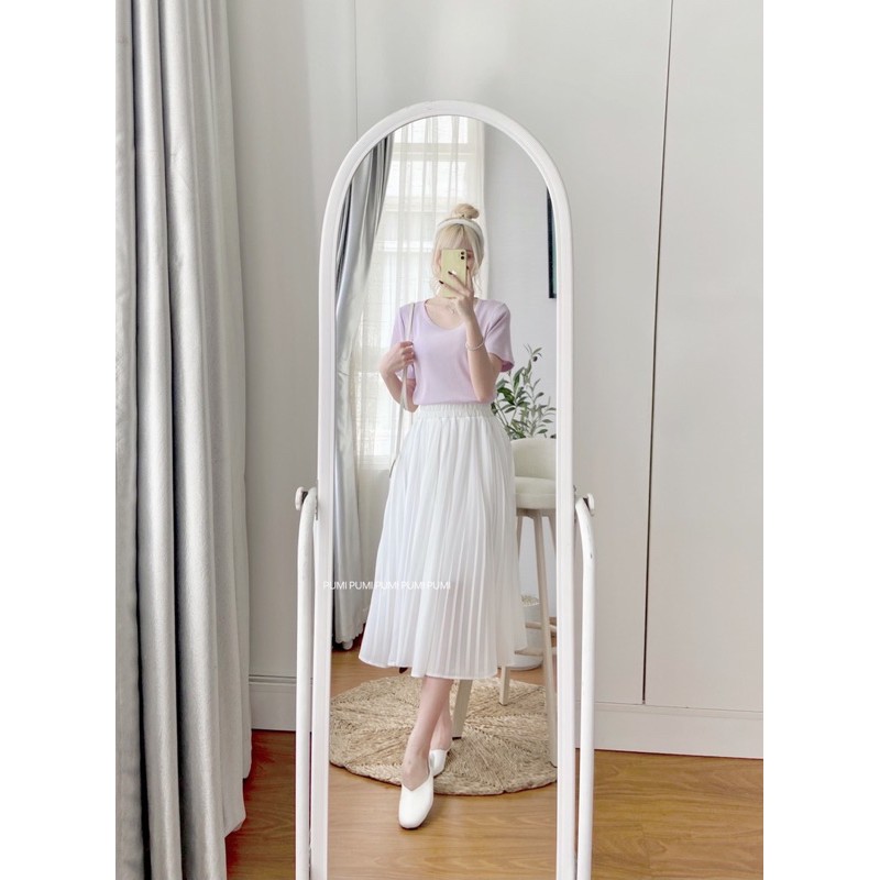 [Mã WASKT304 giảm 15% tối đa 30K đơn 99K] Chân váy voan xếp ly dài freesize Pumi | BigBuy360 - bigbuy360.vn