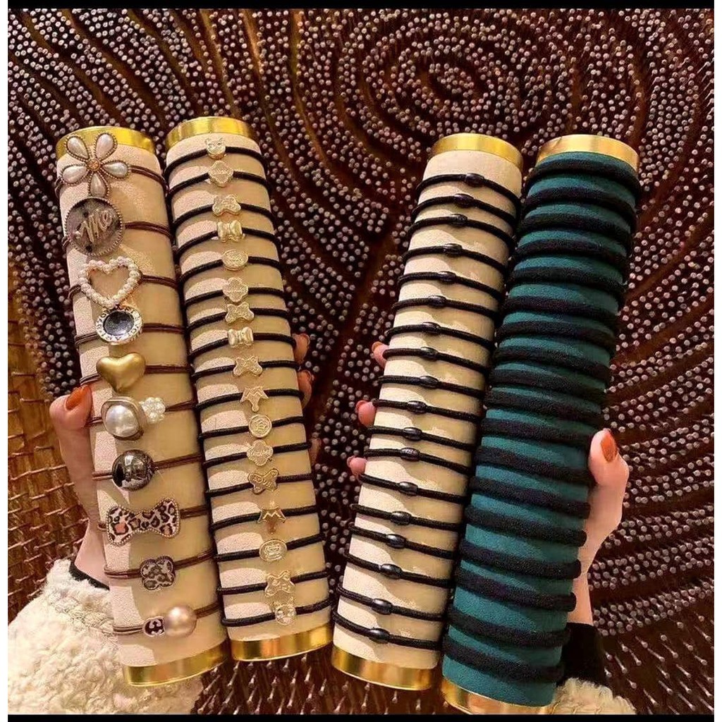 SET 60 DÂY CHUN BUỘC TÓC NHIỀU MẪU HÌNH VÀ TRƠN( như hình) CHO CE VÀO MÙA HÈ-giadungsieure