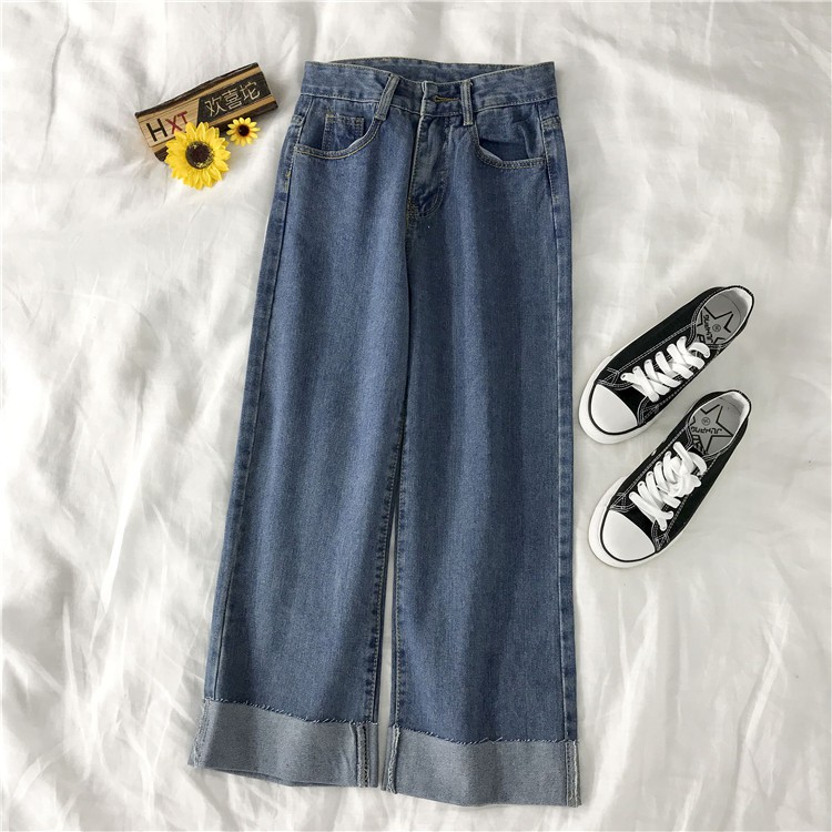 Quần jeans gập gấu