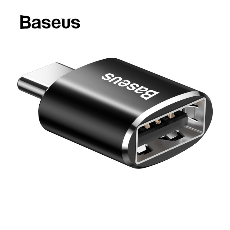 Đầu nối Baseus chuyển đổi đầu cắm Type C sang lỗ cắm USB OTG dành cho điện thumbnail