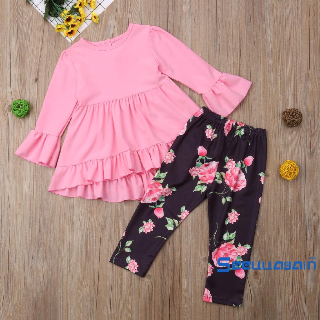 Set đầm Chiffon + quần legging cho bé gái