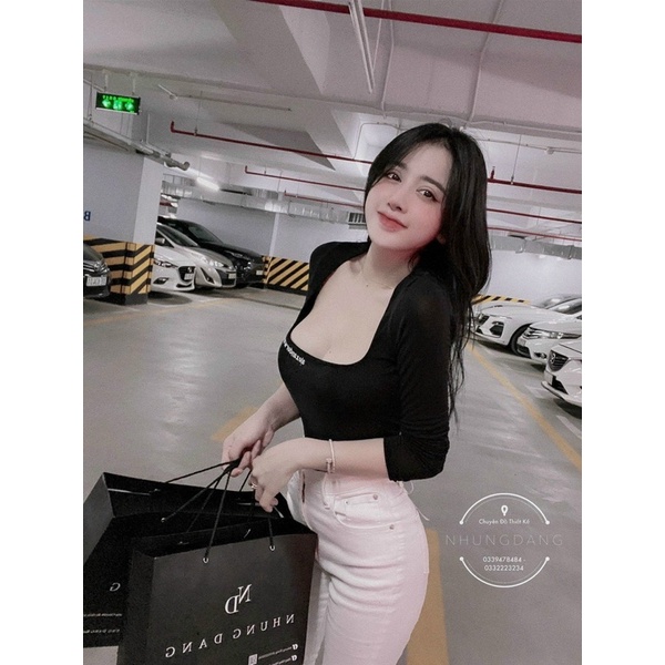 ÁO THUN BODZIP CỔ VUÔNG SEXY CHẤT ĐẸP MS14362