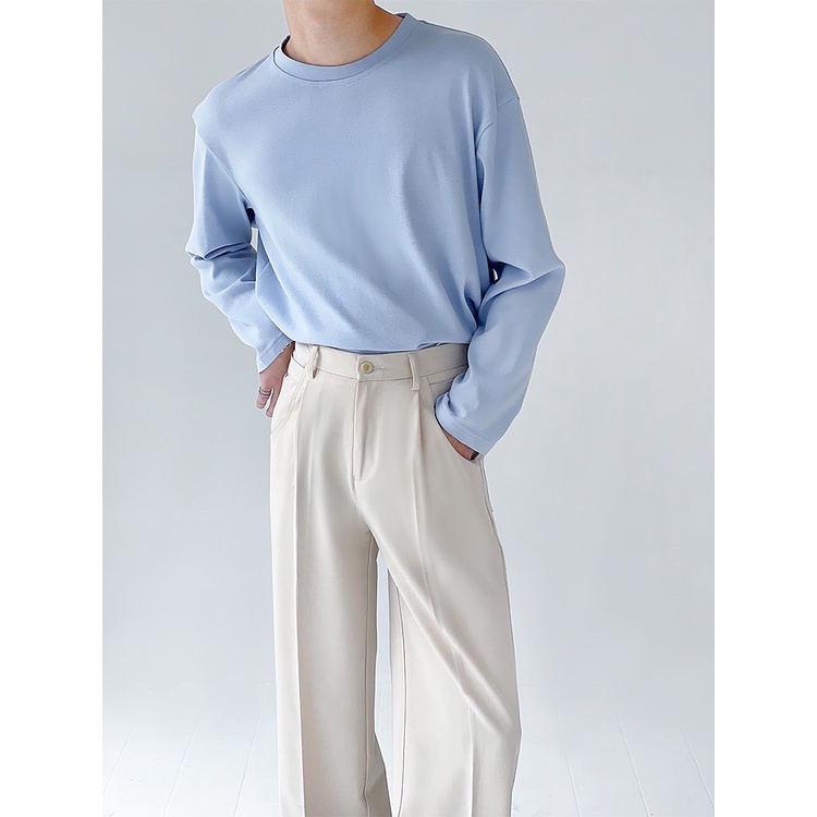 Áo Sweater dài tay trơn chất cotton cao cấp unisex basic, áo thun 4 mùa, mặc thoáng, cho cả nam và nữ, đi chơi, đi làm