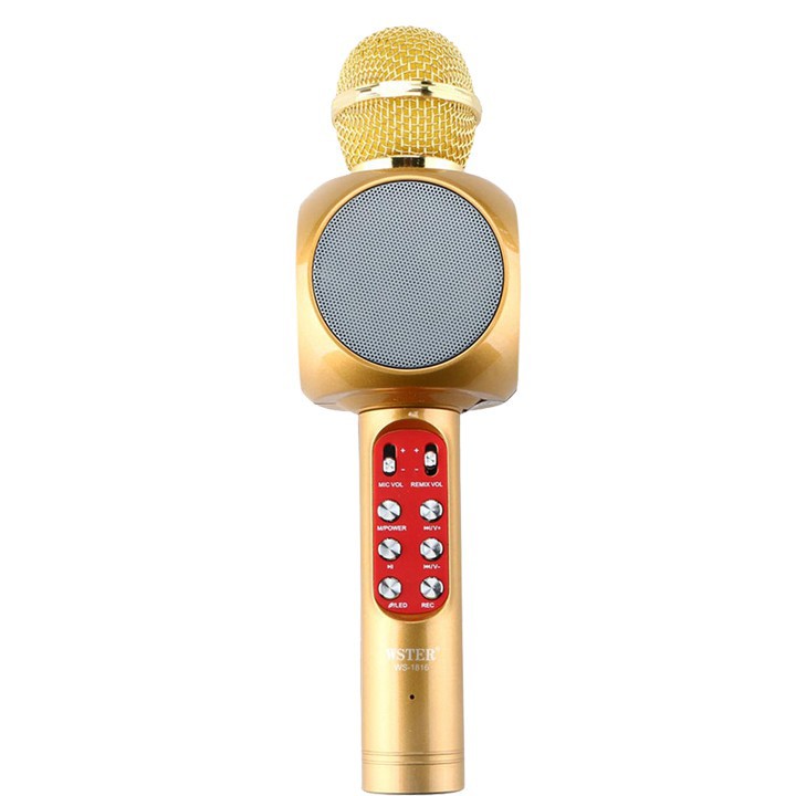 Micro karaoke bluetooth kèm loa nghe nhạc đa năng WSTER WS1816 - Màu bất kì- Bảo hành 1 đổi 1 trong vòng 14 ngày