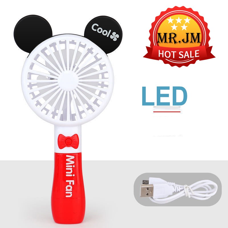 [ BẢO HÀNH ] Quạt Cầm Tay Tích Điện Mini Mẫu 2020 Tích Hợp Đèn LED Pin 1200mAh | BigBuy360 - bigbuy360.vn