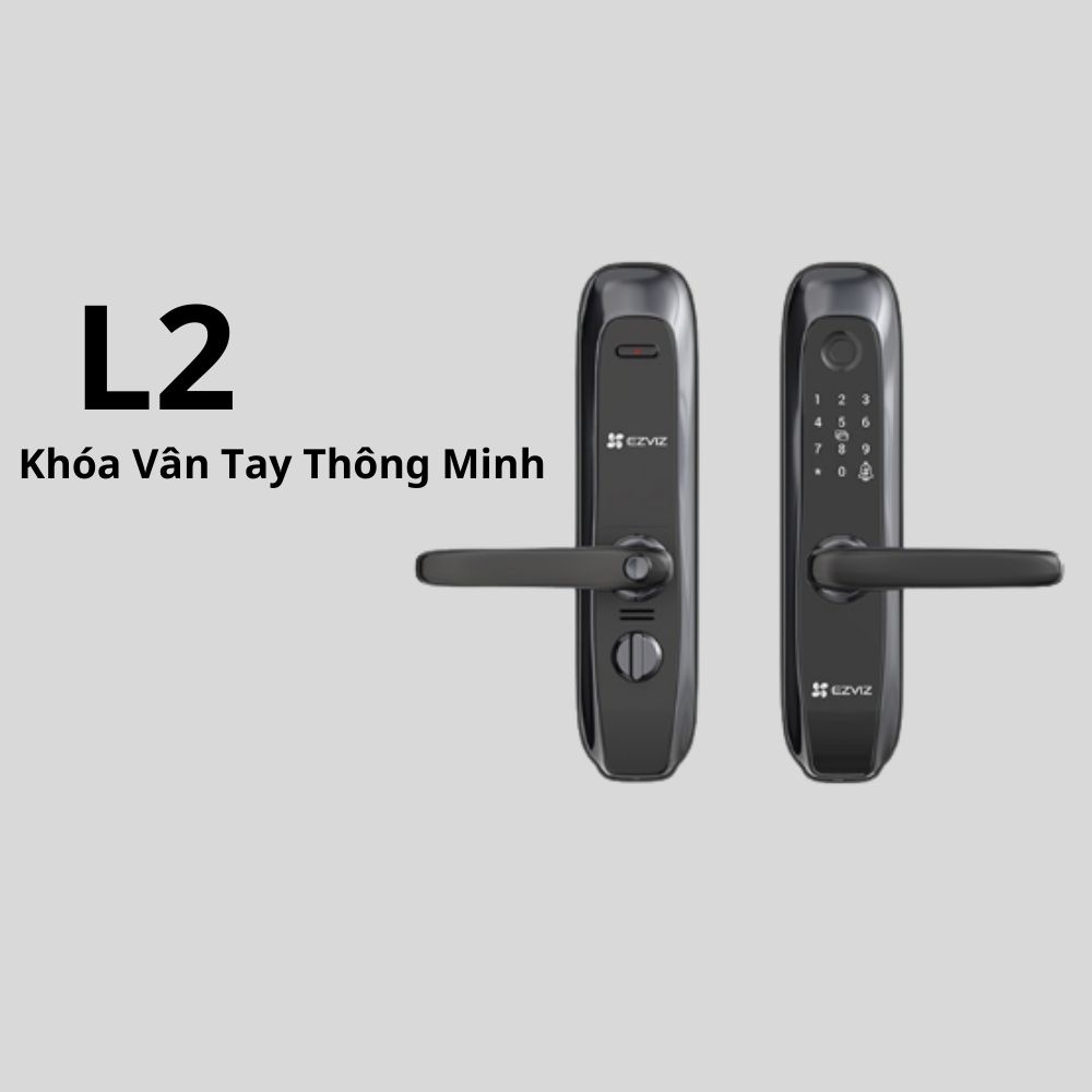 Khóa Cửa Thông Minh Ezviz L2 - Gồm 4 Chế Độ Vân Tay, Thẻ từ, Mật Mã, Khóa Cơ [ Bảo Hành 2 Năm ]